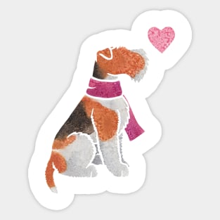 Watercolour Wire Fox Terrier Sticker